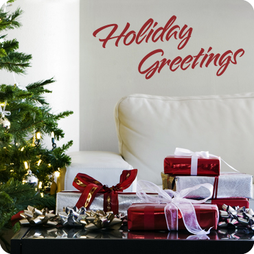 Christmas and Holiday Wall Decor Decal Happy Holidays