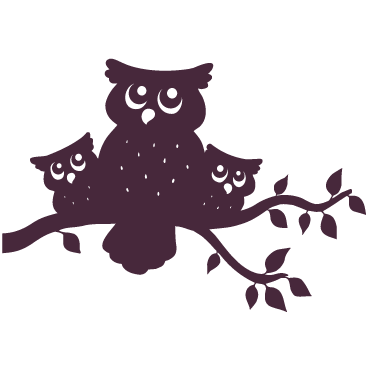 Outlet: Family of Owls on a Branch